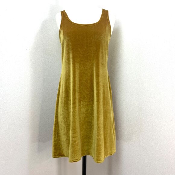 Opal Blue Gold Velvet Dress Small Sleeveless Knit Club Casual Date Boho Chic - Picture 1 of 8